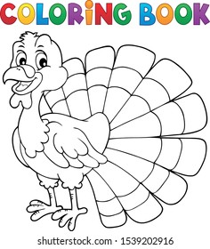 Coloring book turkey bird theme 1 - eps10 vector illustration.