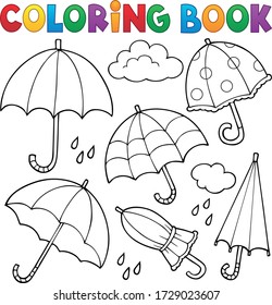 Coloring book umbrella theme set 1 - eps10 vector illustration.