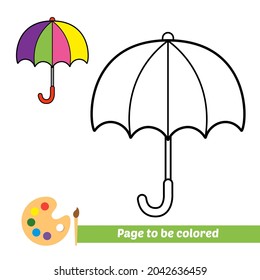 Coloring book, umbrella vector image