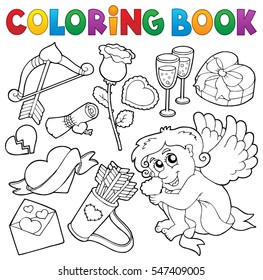 Coloring book Valentine theme 5 - eps10 vector illustration.