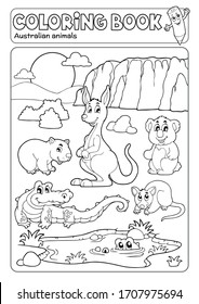 Coloring book various Australian animals - eps10 vector illustration.