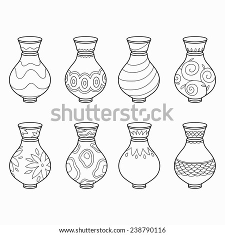 Download Coloring Book Vases Stock Vector (Royalty Free) 238790116 - Shutterstock
