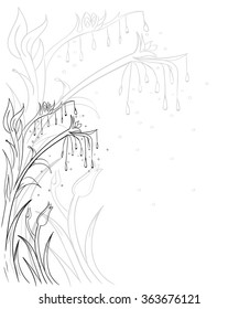 Coloring book. Coloring. Vector hand drawn. 
Illustrations for the book. 
Print for T-shirt. 
Black and white drawing. 
