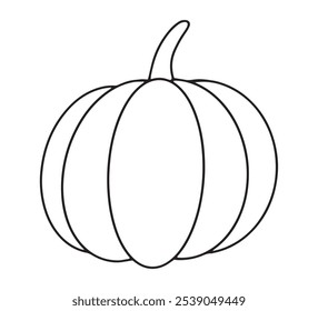 Libro para colorear. Ilustración vectorial en estilo doodle. Calabaza de Halloween. Diseño para niños