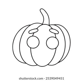 Libro para colorear. Ilustración vectorial en estilo doodle. Calabaza de Halloween. Diseño para niños