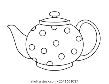 Coloring book. Vector illustration in doodle style. Cute vintage teapot