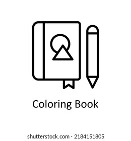Dibujo de diseño de iconos de esquema del vector del libro de coloreado sobre fondo blanco. Archivo EPS 10 
