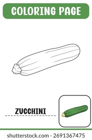 LIBRO PARA COLOREAR SERIE VEGETAL ILUSTRACIÓN VECTORIAL_ZUCCHINI