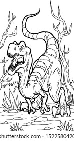 Coloring book, Velociraptor dinosaur coloring page