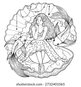 Malbuch, Vintage Vintage Stil Deck von Tarotkarten. magische Vorhersagen der Zukunft, geheimnisvolle Charaktere.