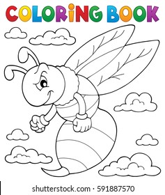 Coloring book wasp theme 1 - eps10 vector illustration.