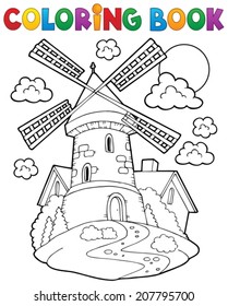 Coloring book windmill 1 - eps10 vector illustration.