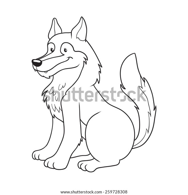 Coloring Book Wolf Stock Vector (Royalty Free) 259728308