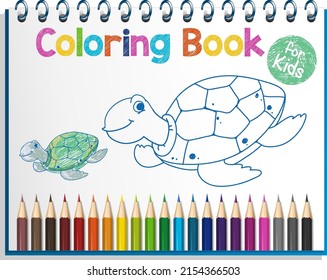 Coloring book worksheet for kids illustration