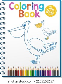 Coloring book worksheet for kids illustration