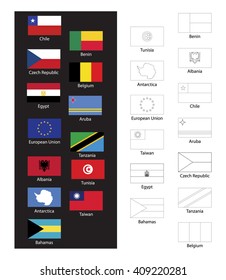 Coloring book - world flags