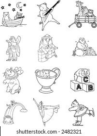 Coloring Book1,characters size to full page Make your own book.Great for contest, parties,and more.