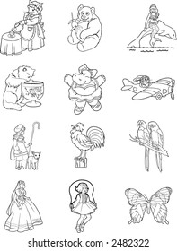 Coloring Book2,characters size to full page Make your own book.Great for contest, parties,and more.