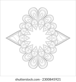 Coloring Books for adult. Hand drawn flowers in zentangle style for t-shirt design or tattoo and coloring book