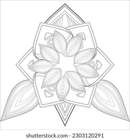 Coloring Books for adult. Hand drawn flowers in zentangle style for t-shirt design or tattoo and coloring book