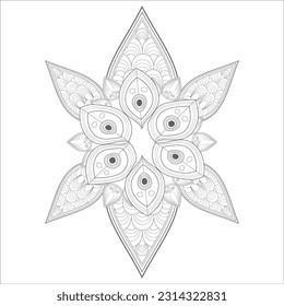 Coloring Books for adult. Hand drawn flowers in zentangle style for t-shirt design or tattoo and coloring book