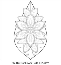 Coloring Books for adult. Hand drawn flowers in zentangle style for t-shirt design or tattoo and coloring book