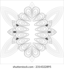 Coloring Books for adult. Hand drawn flowers in zentangle style for t-shirt design or tattoo and coloring book