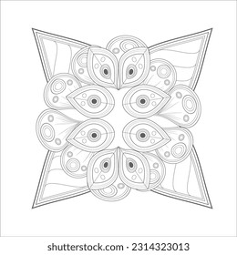 Coloring Books for adult. Hand drawn flowers in zentangle style for t-shirt design or tattoo and coloring book