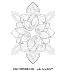 Coloring Books for adult. Hand drawn flowers in zentangle style for t-shirt design or tattoo and coloring book