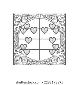 The coloring book's open window illustration is perfect for those who enjoy adding their own creative touch to coloring pages.
