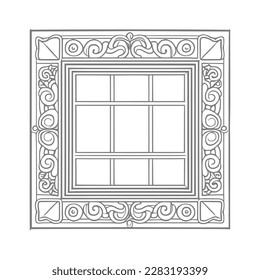La ilustración de la ventana abierta del libro de colores es perfecta para aquellos que disfrutan agregando su propio toque creativo a las páginas de color.