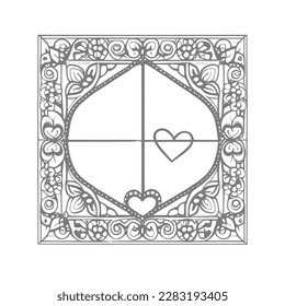 The coloring book's open window illustration is perfect for those who enjoy adding their own creative touch to coloring pages.