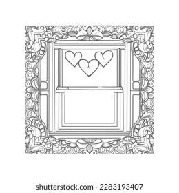 The coloring book's open window illustration is perfect for those who enjoy adding their own creative touch to coloring pages.