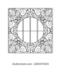 The coloring book's open window illustration is perfect for those who enjoy adding their own creative touch to coloring pages.