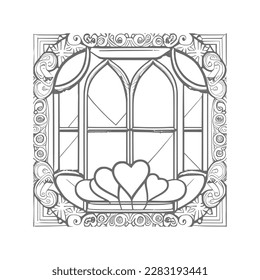The coloring book's open window illustration is perfect for those who enjoy adding their own creative touch to coloring pages.