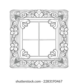 The coloring book's open window illustration is perfect for those who enjoy adding their own creative touch to coloring pages.