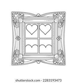 The coloring book's open window illustration is perfect for those who enjoy adding their own creative touch to coloring pages.