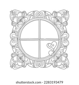 The coloring book's open window illustration is perfect for those who enjoy adding their own creative touch to coloring pages.