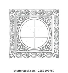 The coloring book's open window illustration is perfect for those who enjoy adding their own creative touch to coloring pages.