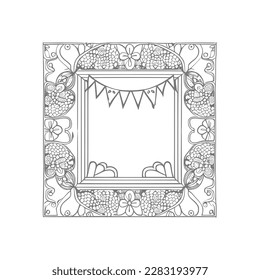 La ilustración de la ventana abierta del libro de colores es perfecta para aquellos que disfrutan agregando su propio toque creativo a las páginas de color.