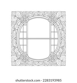 The coloring book's open window illustration is perfect for those who enjoy adding their own creative touch to coloring pages.