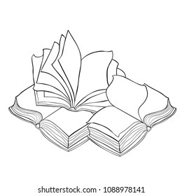 coloring   books opened with pages  vector illustration