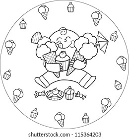 Eating Ice Cream Coloring Page - 92+ Popular SVG File
