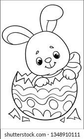 Coloring bunny in easter egg