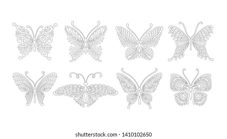 Coloring butterfly collection for your design