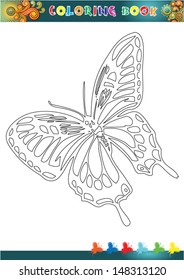 Coloring butterfly Vector illustration.