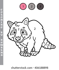 coloring by numbers game. Vector illustration of coloring game with cartoon character for kids coloring book
