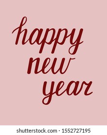 Coloring calligraphic inscription for emblem, labels, flyers, banners, cards or other branding. Happy new year. Holiday card