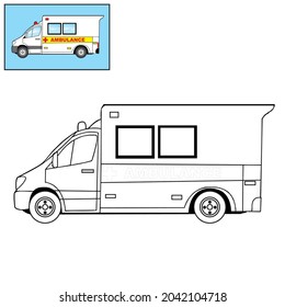 dibujo del vector blanco y negro del coche de color