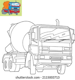 Farbwagen, schwarz-weißer Vektorgrafik